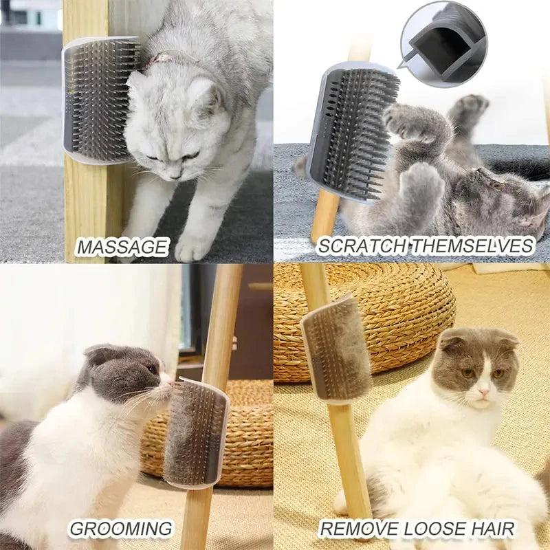 Massage Pet Cat Brush Corner Scrape Hair Removal B