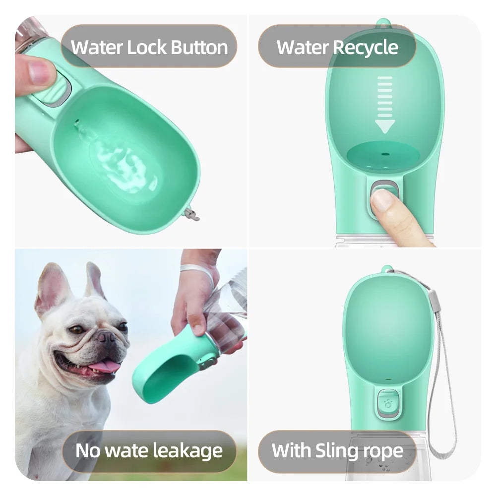 Dog Water Bottle For Pet Dogs Cats Water Feeder Bowls Outdoor Travel