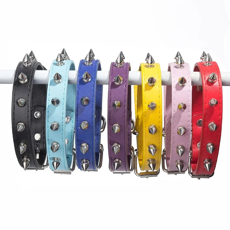 Leather Dog Cat Collar  Pet Necklace for Small Medium Large Pets