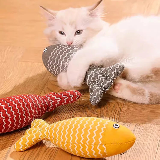 MADDEN Cat Fish Toy Cat Scratcher Catnip Toy Interactive Simulation Fish