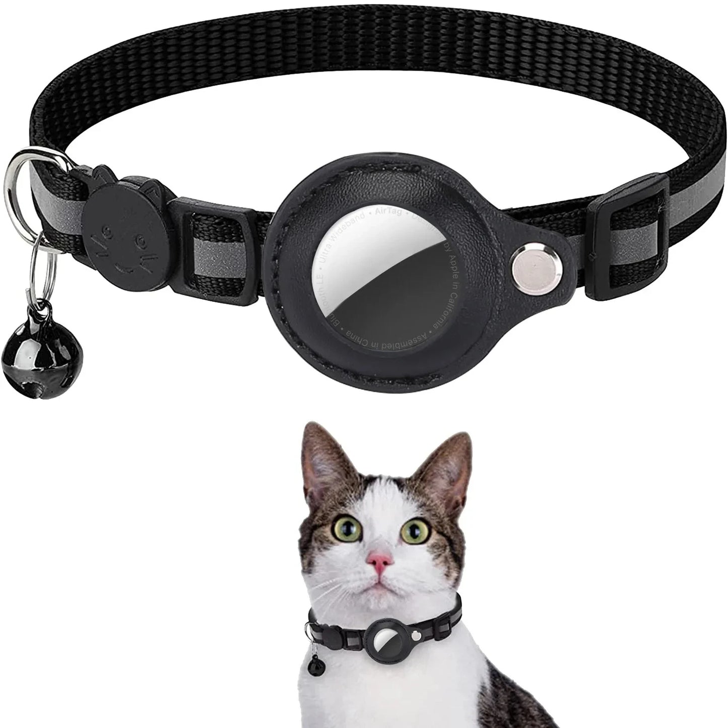 Cat AirTag Holder Collar Breakaway Reflective Strips