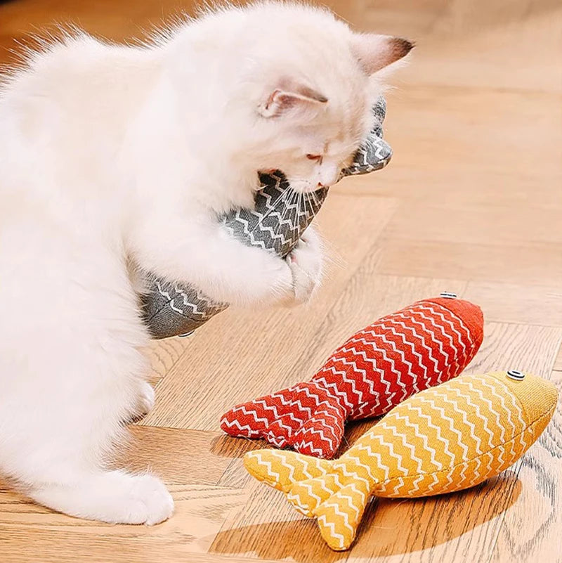 MADDEN Cat Fish Toy Cat Scratcher Catnip Toy Interactive Simulation Fish