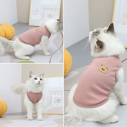 Bear Vest Pet Dog Clothes Cat Solid T-shirt Clothing Dogs