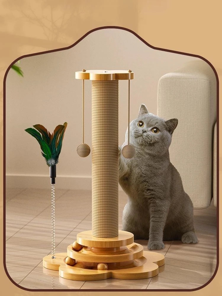 Pet Cat Toy Solid Wood Cat Turntable Funny